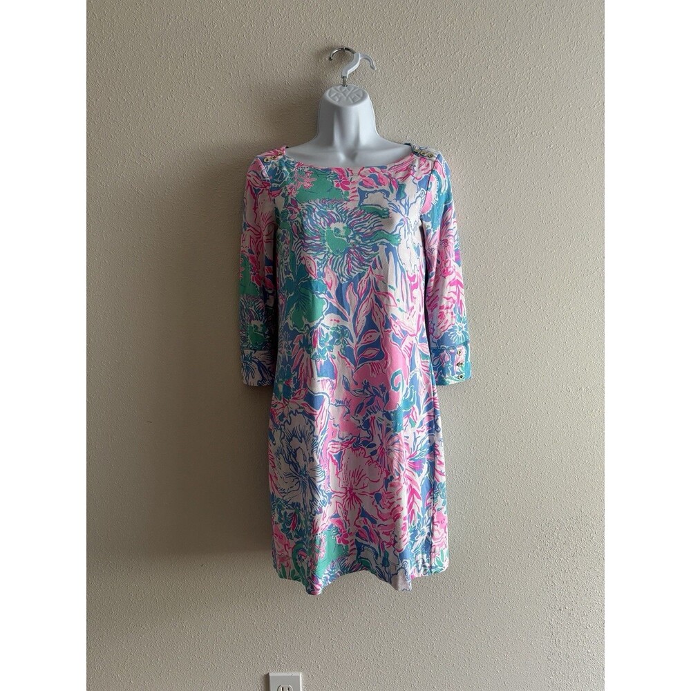 Lilly Pulitzer XS Sophie Dress Viva La Lilly 3/4 Sleeve